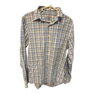 Izod Blue and White Casual Button Down Shirt